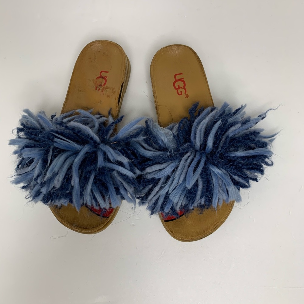 UGG kidsSandals CINDI YARN CORK SOLE SLIDE BLUE